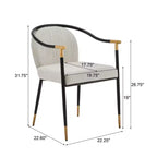 Silla de comedor tapizada en beige, respaldo estilo King Louis, juego de 2