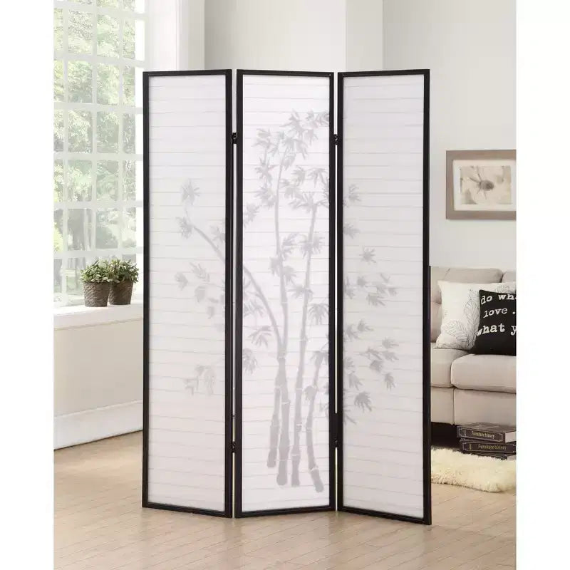 Biombo shoji negro de 3 paneles