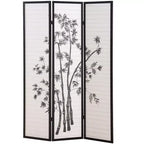 Biombo shoji negro de 3 paneles