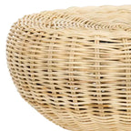 Taburete Redondo de Ratán Natural, Estilo Bohemio, 1 Plaza