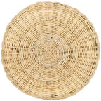 Taburete Redondo de Ratán Natural, Estilo Bohemio, 1 Plaza
