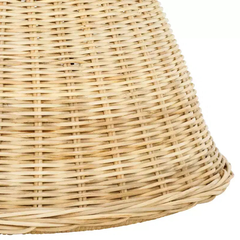 Taburete Redondo de Ratán Natural, Estilo Bohemio, 1 Plaza