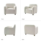 Set de 2 sillones tapizados Boucle, negro/marfil (1 asiento cada uno)
