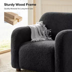 Set de 2 sillones tapizados Boucle, negro/marfil (1 asiento cada uno)