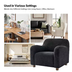 Set de 2 sillones tapizados Boucle, negro/marfil (1 asiento cada uno)