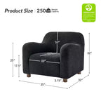 Set de 2 sillones tapizados Boucle, negro/marfil (1 asiento cada uno)