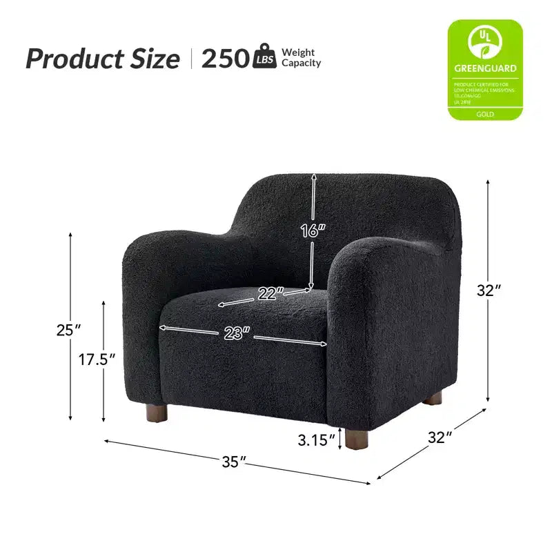 Set de 2 sillones tapizados Boucle, negro/marfil (1 asiento cada uno)