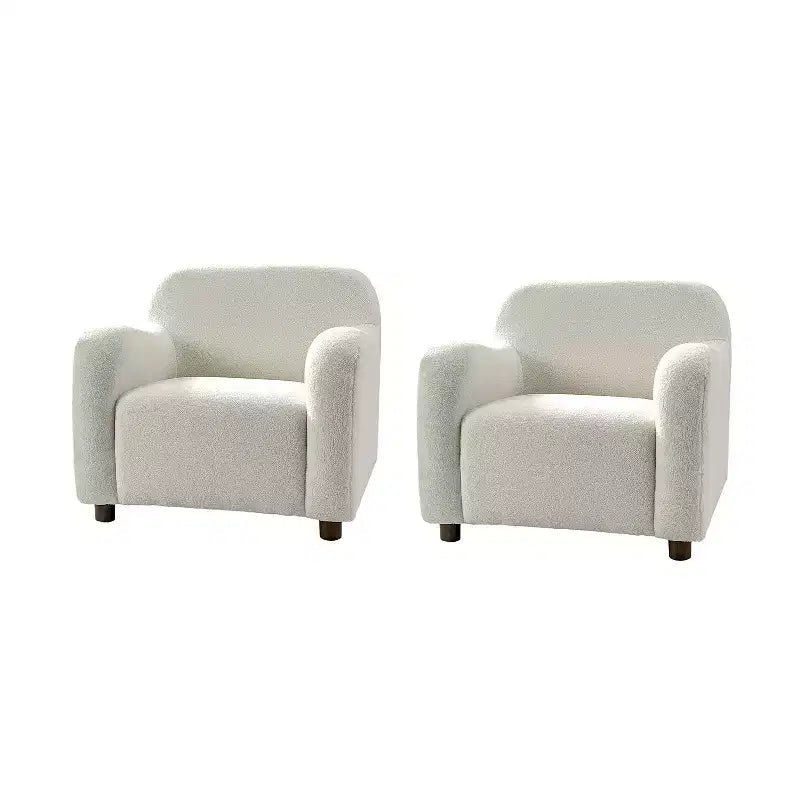 Set de 2 sillones tapizados Boucle, negro/marfil (1 asiento cada uno)