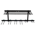 Sistema de almacenamiento de herramientas y estanterías de pared ajustable de acero negro, montaje por 1 persona
