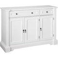 Kings Brand Furniture White Finish Wood Buffet Breakfront Cabinet Console Table With Storage, Drawers, Shelves