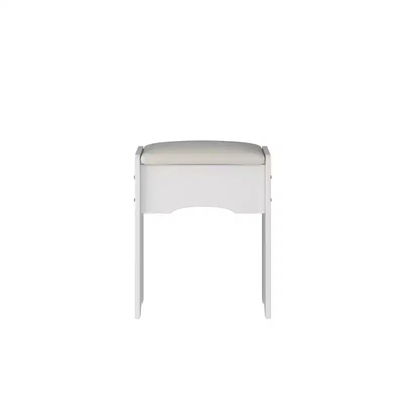 Tocador/Mesa de Maquillaje Blanca/Negra con Espejo Iluminado y Taburete – 1 Persona