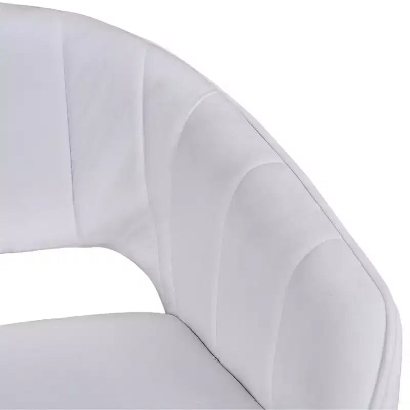Sillón Acentual de Terciopelo Blanco con Base de Metal Dorado, Asiento y Respaldo Acolchados, 1 Plaza