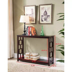 Mesa consola de madera marrón, rectangular, para 1 persona