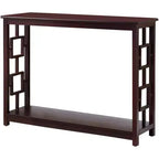Mesa consola de madera marrón, rectangular, para 1 persona