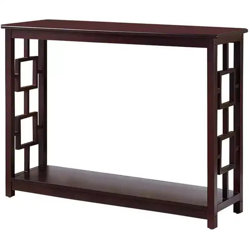 Mesa consola de madera marrón, rectangular, para 1 persona
