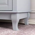 Cómoda de 9 cajones blanca de estilo antiguo con tiradores metálicos tipo botón
