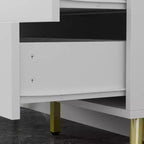 Cómoda de 6 cajones, marrón/blanco, de fácil montaje