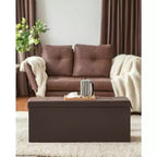 Banco otomano de almacenamiento plegable, negro/marrón/marrón café/blanco, asiento individual