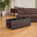 Banco otomano de almacenamiento plegable, negro/marrón/marrón café/blanco, asiento individual