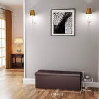 Banco otomano de almacenamiento plegable, negro/marrón/marrón café/blanco, asiento individual
