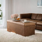 Banco otomano de almacenamiento plegable, negro/marrón/marrón café/blanco, asiento individual