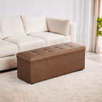 Banco otomano de almacenamiento plegable, negro/marrón/marrón café/blanco, asiento individual