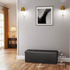 Banco otomano de almacenamiento plegable, negro/marrón/marrón café/blanco, asiento individual