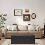 LEDREM 43 Folding Storage Ottoman Bench, Storage Chest, Footrest, End of Bed Bench, Holds up to 660 lb