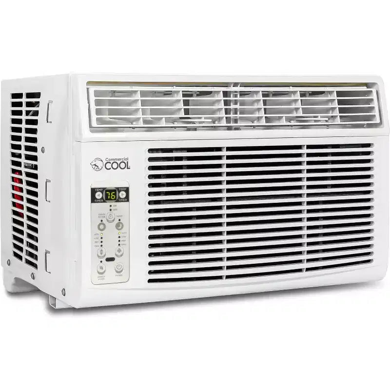 Commercial Cool Window Air Conditioner 8000 BTU, Cools Up to 350 Square Feet, AC Unit with Remote Control, 3 Cooling Speeds & Fan Only Function, White