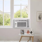 Climatiseur de fenêtre Commercial Cool 8000 BTU, refroidit jusqu'à 32,5 mètres carrés, unité de climatisation avec télécommande, 3 vitesses de refroidissement et fonction ventilateur seul, blanc
