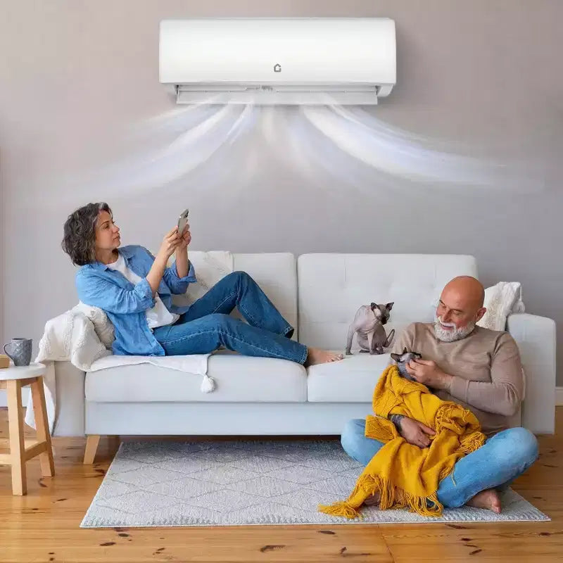 Climatiseur et chauffage Mini Split Garvee 9000 BTU, unité mini-climatiseur avec pompe à chaleur et Wi-Fi, 115 V, blanc