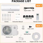 Climatiseur et chauffage Mini Split Garvee 9000 BTU, unité mini-climatiseur avec pompe à chaleur et Wi-Fi, 115 V, blanc