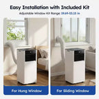 Climatiseur portable intelligent Simzlife 8000 BTU, climatisation à refroidissement rapide pour pièce jusqu'à 23 m², fonction 3 en 1, contrôle par application, ultra-silencieux, blanc