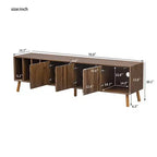 Mueble de TV de Nogal, Estilo Mediados de Siglo, Para Televisores de hasta 80", Diseño de 5 Patas, Montaje por 1 Persona