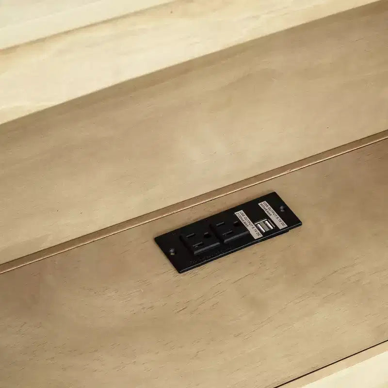 Cama nido individual blanca/de madera con cajones de almacenamiento, gabinetes y puertos USB – 1 persona