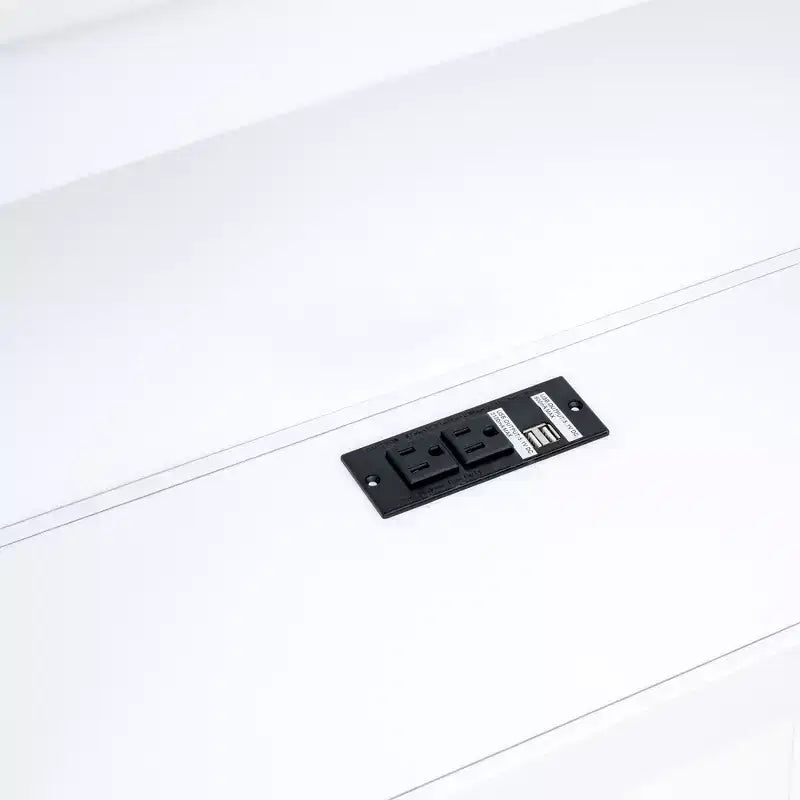 Cama nido individual blanca/de madera con cajones de almacenamiento, gabinetes y puertos USB – 1 persona