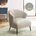 Sillón de barrilete tapizado en azul marino/marrón claro, estilo de mediados de siglo, 1 asiento