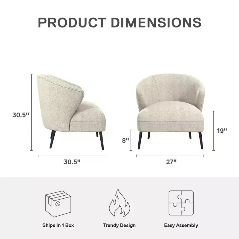 Sillón de barrilete tapizado en azul marino/marrón claro, estilo de mediados de siglo, 1 asiento