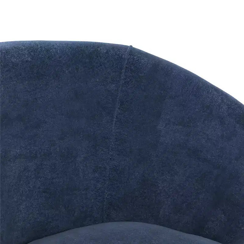 Sillón de barrilete tapizado en azul marino/marrón claro, estilo de mediados de siglo, 1 asiento