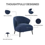 Sillón de barrilete tapizado en azul marino/marrón claro, estilo de mediados de siglo, 1 asiento