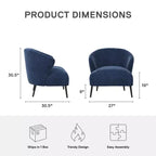 Sillón de barrilete tapizado en azul marino/marrón claro, estilo de mediados de siglo, 1 asiento