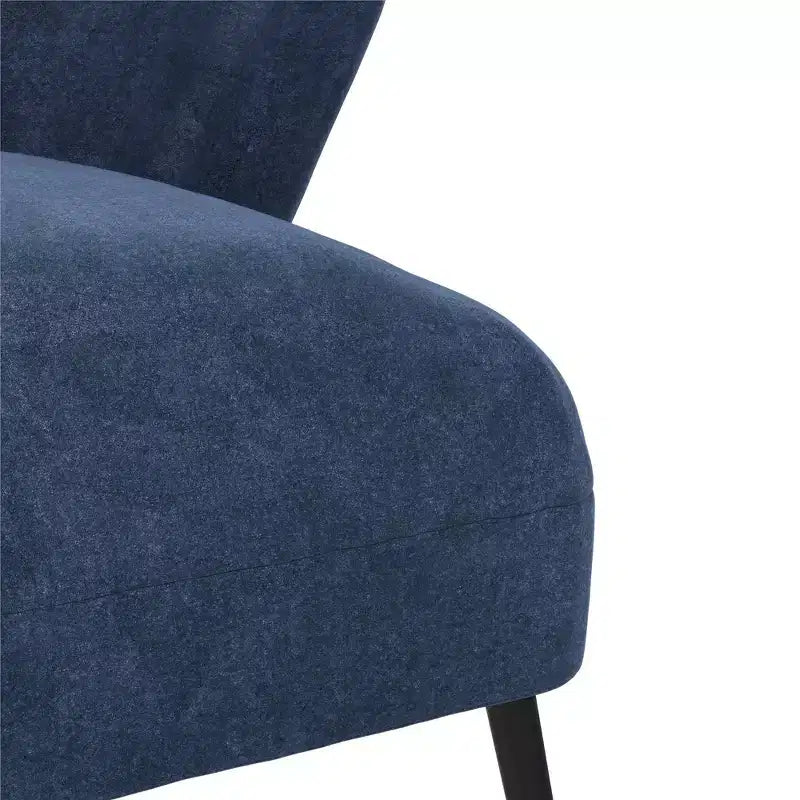 Sillón de barrilete tapizado en azul marino/marrón claro, estilo de mediados de siglo, 1 asiento