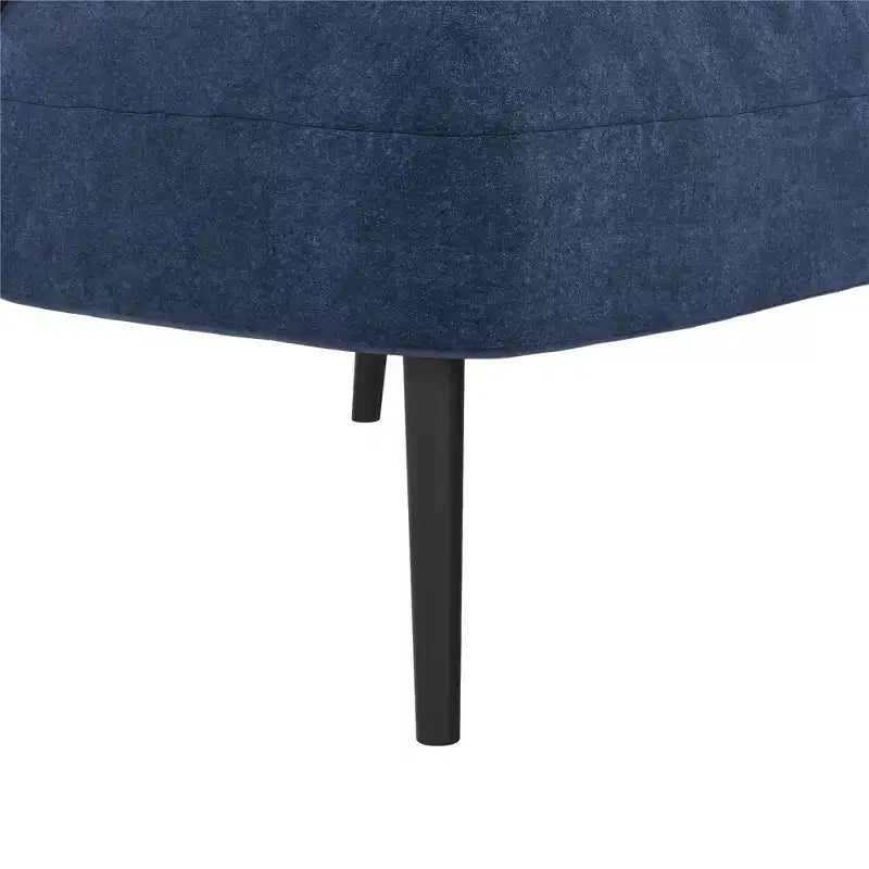 Sillón de barrilete tapizado en azul marino/marrón claro, estilo de mediados de siglo, 1 asiento