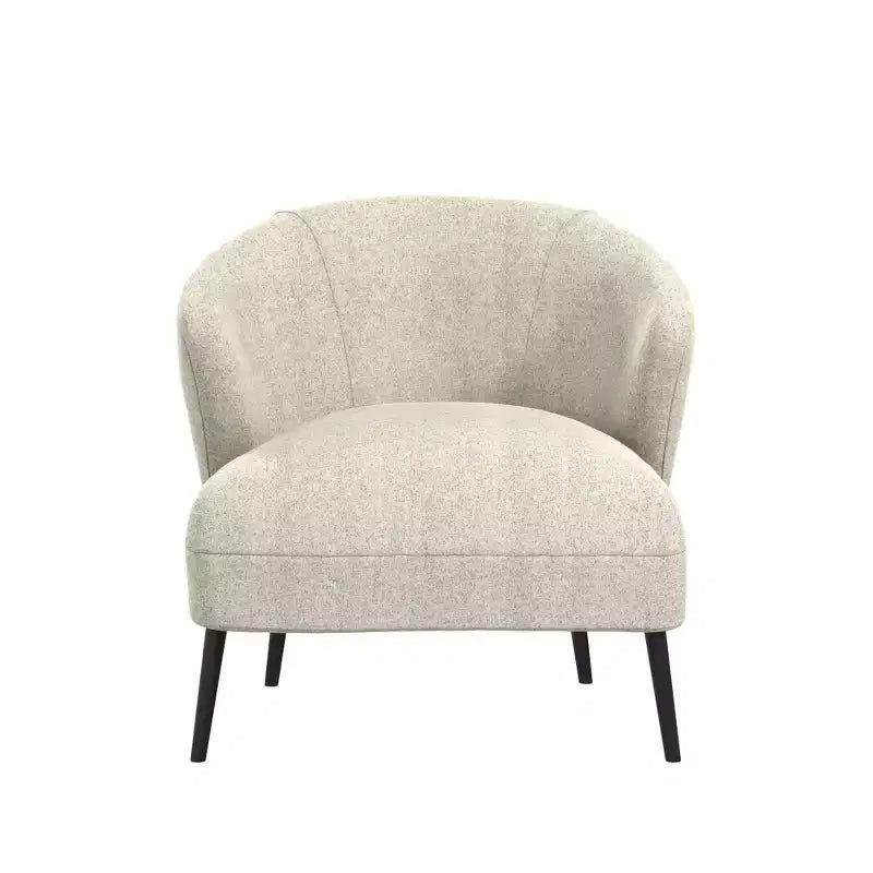 Sillón de barrilete tapizado en azul marino/marrón claro, estilo de mediados de siglo, 1 asiento