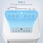 Climatiseur portable R.W.FLAME 8 000 BTU avec télécommande, climatiseur 3-en-1 avec affichage numérique, minuterie 24h, kit d'installation pour la maison