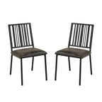 Simple Relax Set of 2 Synthetic Leather and Metal Side Chairs in Black