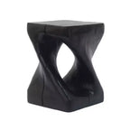 Mesa auxiliar Black Twist en espiral, textura de veta de madera, 1 pieza