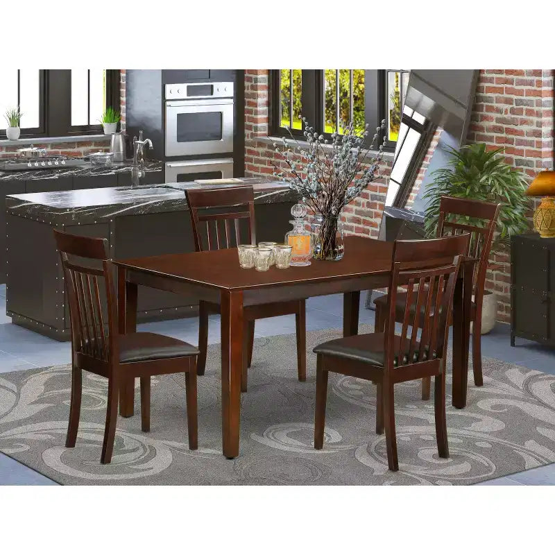 HomeStock Capri Dining Table Set For 4 Rectangle Style