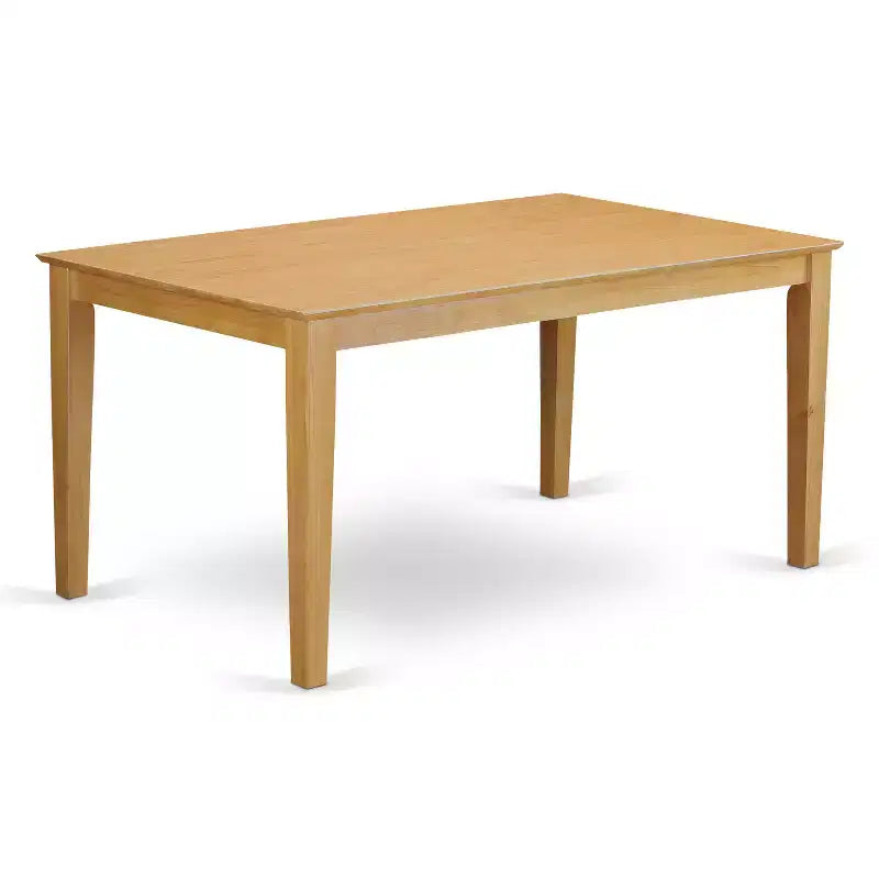 Juego de comedor rectangular de madera natural, 7 piezas, 6 asientos