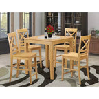 Asian Hardwood Pub Table Set Square Style Table And Chairs